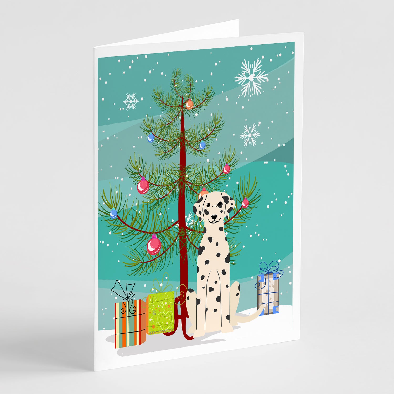Buy this Merry Christmas Tree Dalmatian Greeting Cards Pack of 8
