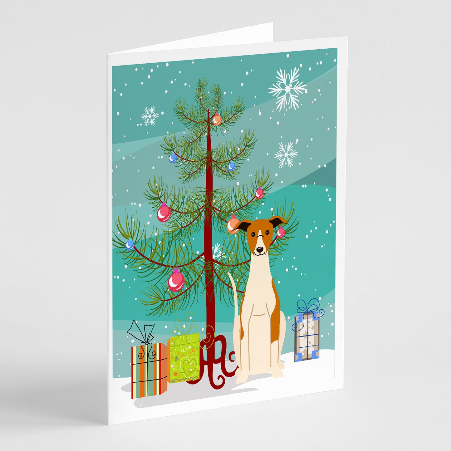Buy this Merry Christmas Tree Whippet Greeting Cards Pack of 8