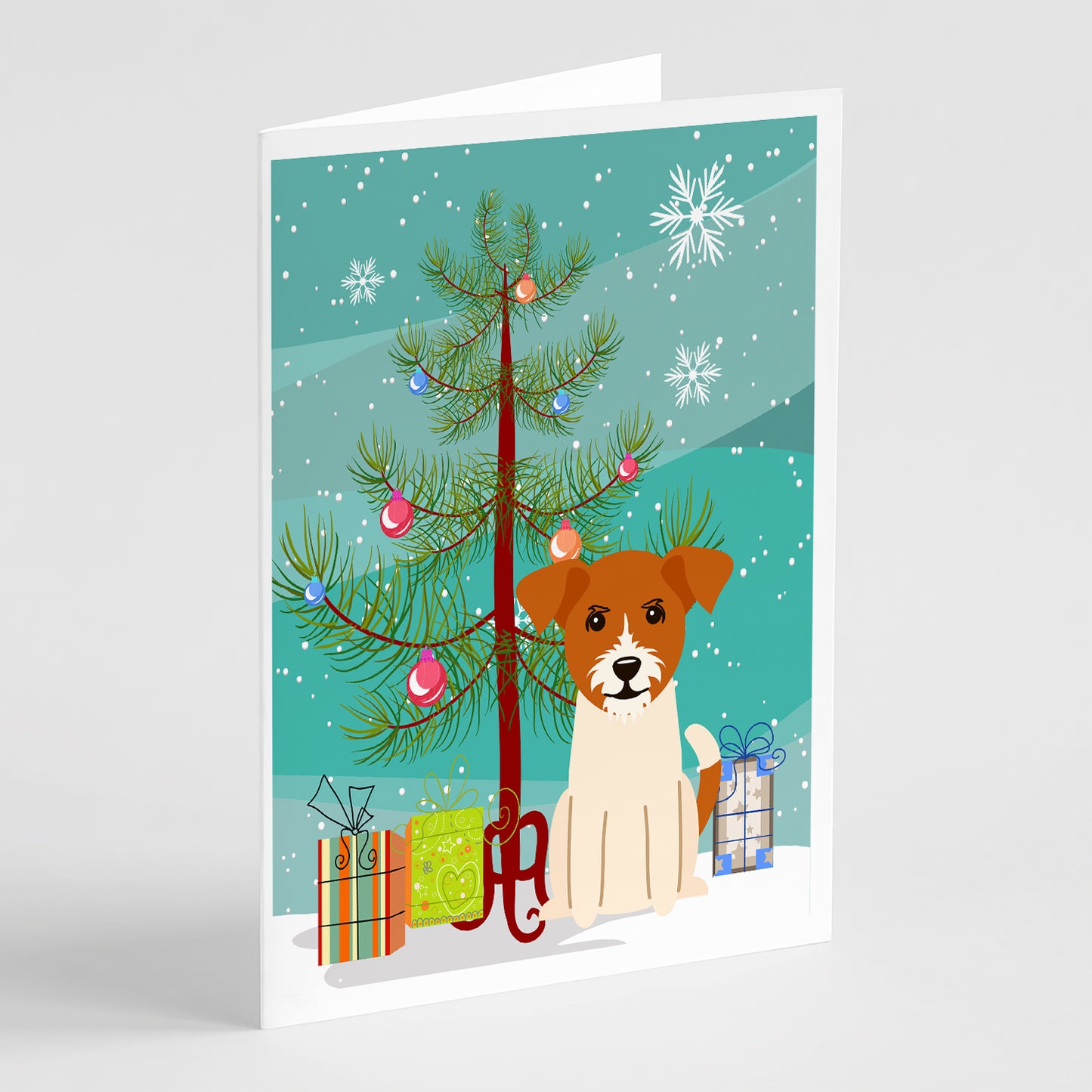 Buy this Merry Christmas Tree Jack Russell Terrier Greeting Cards Pack of 8