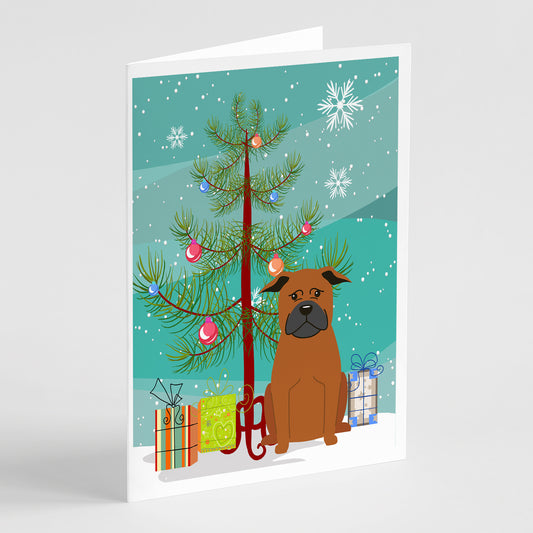 Buy this Merry Christmas Tree Chinese Chongqing Dog Greeting Cards Pack of 8