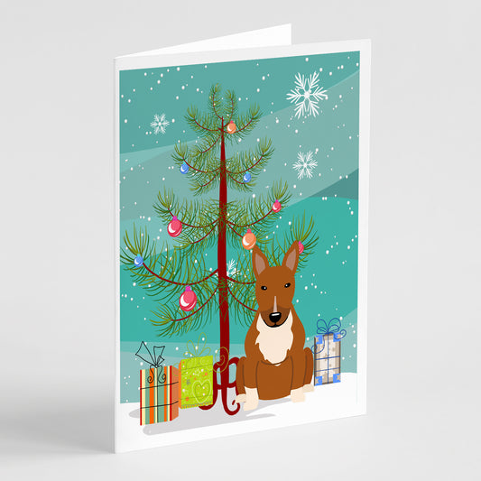 Buy this Merry Christmas Tree Bull Terrier Red Greeting Cards Pack of 8