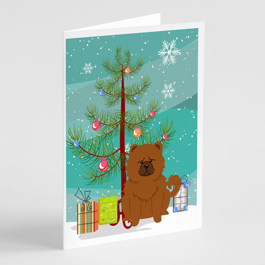 Buy this Merry Christmas Tree Chow Chow Red Greeting Cards Pack of 8