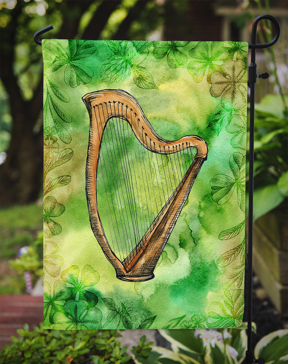 Irish Harp Garden Flag