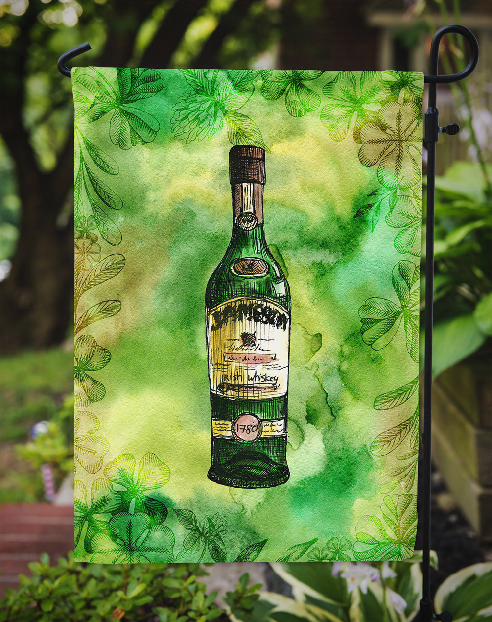 Irish Whiskey Bottle Garden Flag