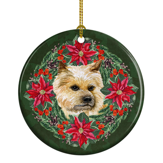 Buy this Cairn Terrier Poinsetta Wreath Ceramic Ornament