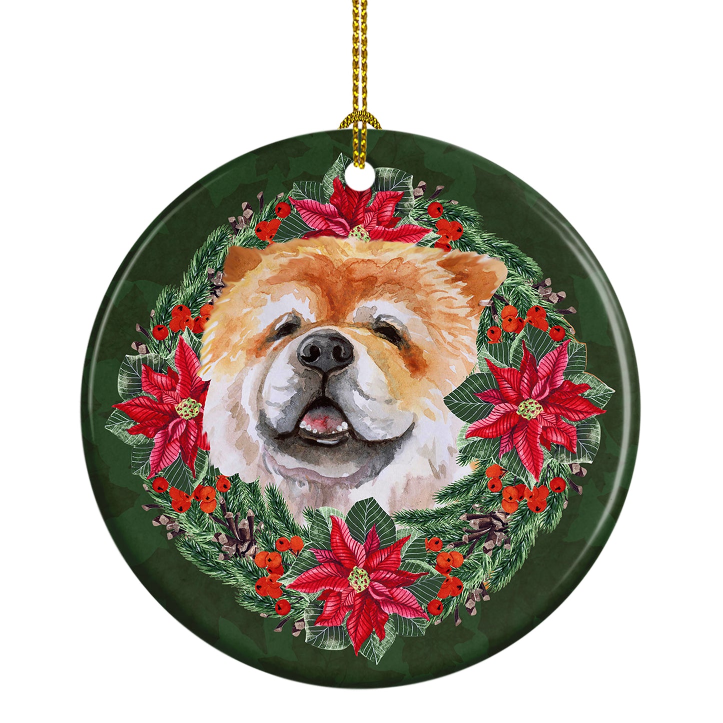 Buy this Cane Corso Poinsetta Wreath Ceramic Ornament