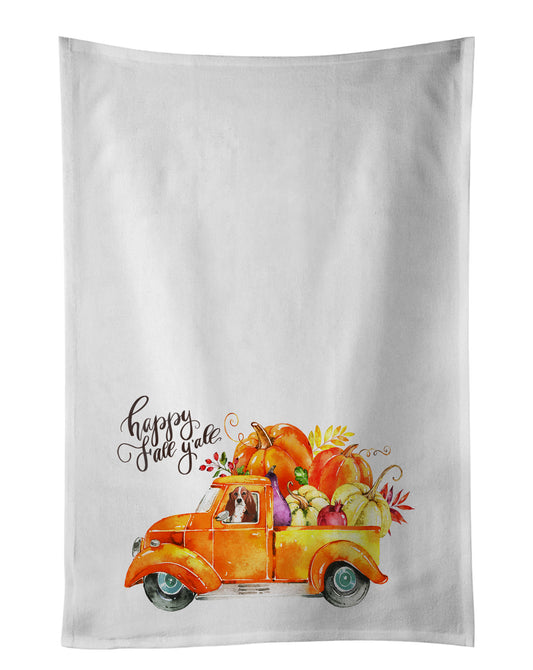 Buy this Fall Harvest Basset Hound Kitchen Towel Set of 2