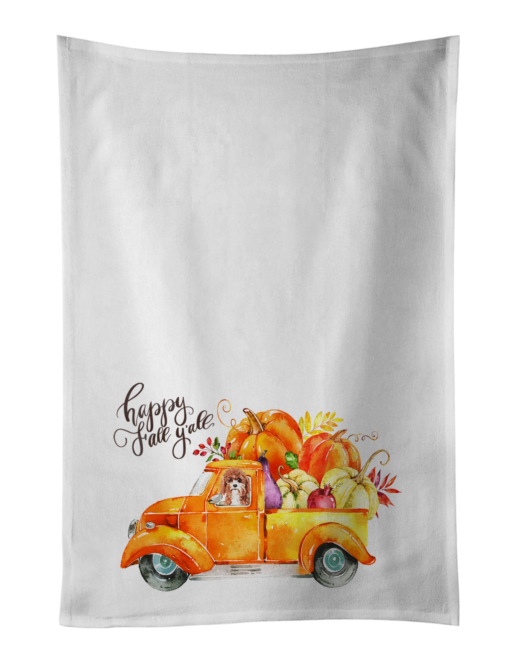 Buy this Fall Harvest Cavapoo Kitchen Towel Set of 2