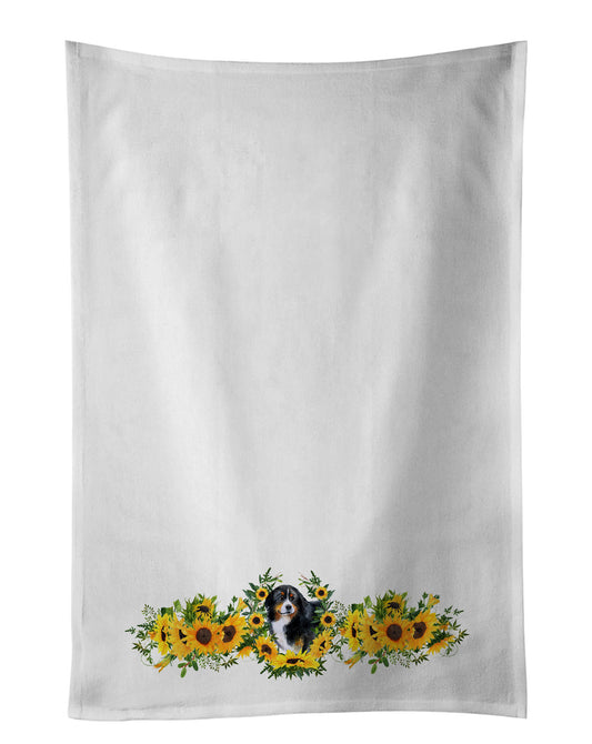 Buy this Bernese Mountain Dog in Sunflowers Kitchen Towel Set of 2