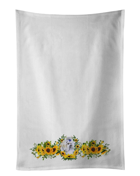 Buy this Maltese in Sunflowers Kitchen Towel Set of 2