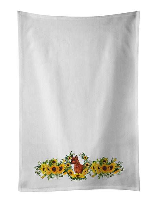 Buy this Miniature Pinscher in Sunflowers Kitchen Towel Set of 2