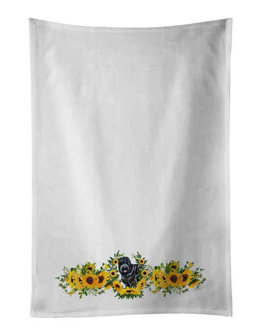 Buy this Black Russian Terrier in Sunflowers Kitchen Towel Set of 2