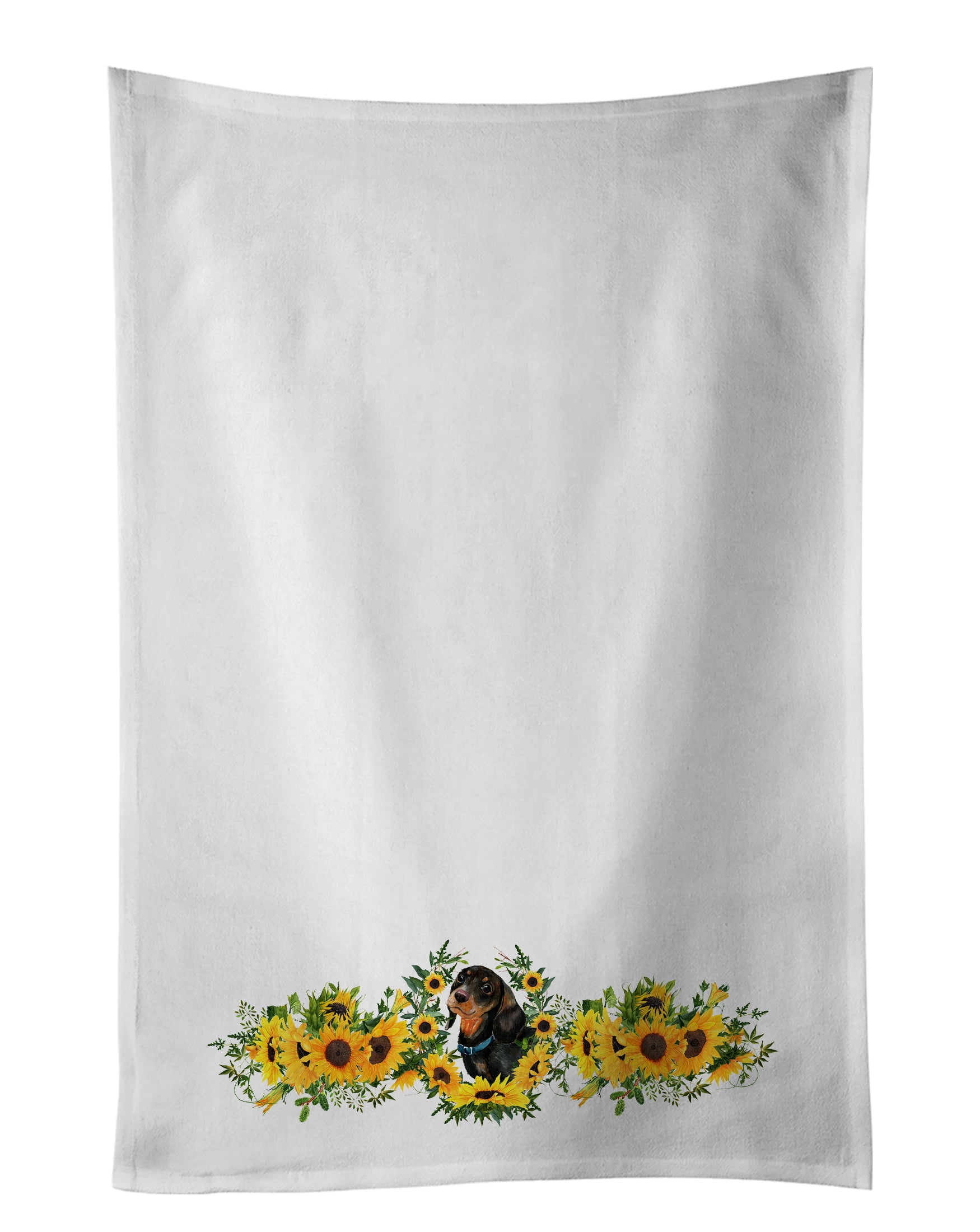 Buy this Black and Tan Dachshund in Sunflowers Kitchen Towel Set of 2