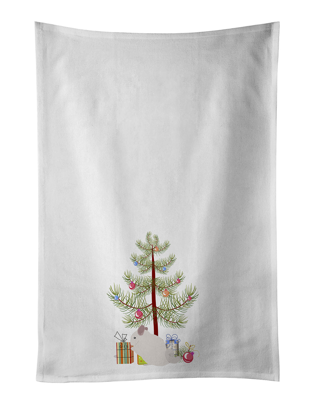 Buy this Pink and White Chinchilla Merry Christmas Kitchen Towel Set of 2