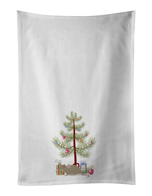 Buy this Grey Domestic Mouse Merry Christmas Kitchen Towel Set of 2