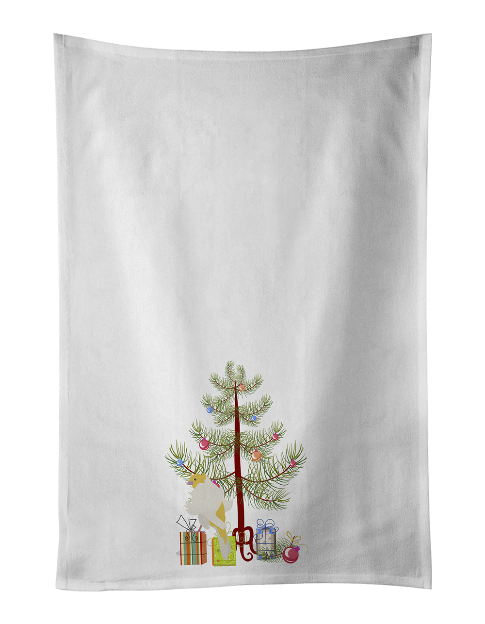 Buy this Parisian Trumpeter Canary Merry Christmas Kitchen Towel Set of 2
