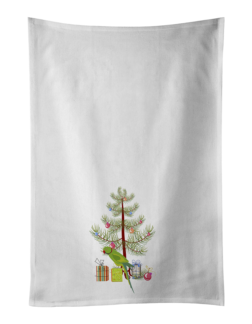 Buy this Ring-Necked Parakeet Merry Christmas Kitchen Towel Set of 2