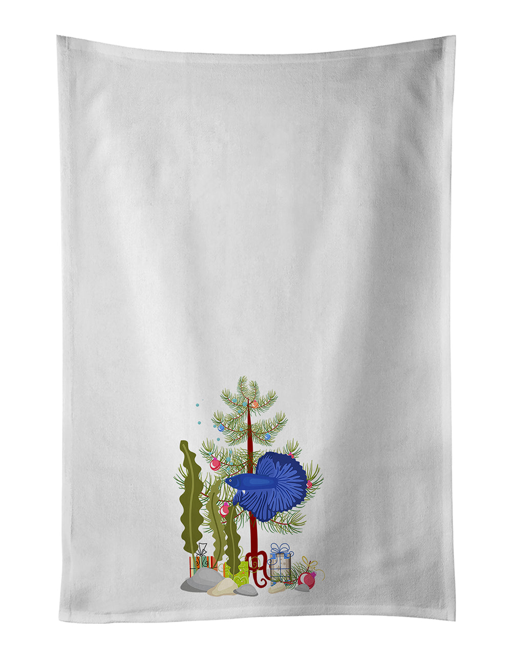 Buy this Delta Tail Betta Fish Merry Christmas Kitchen Towel Set of 2
