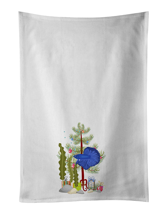 Buy this Delta Tail Betta Fish Merry Christmas Kitchen Towel Set of 2