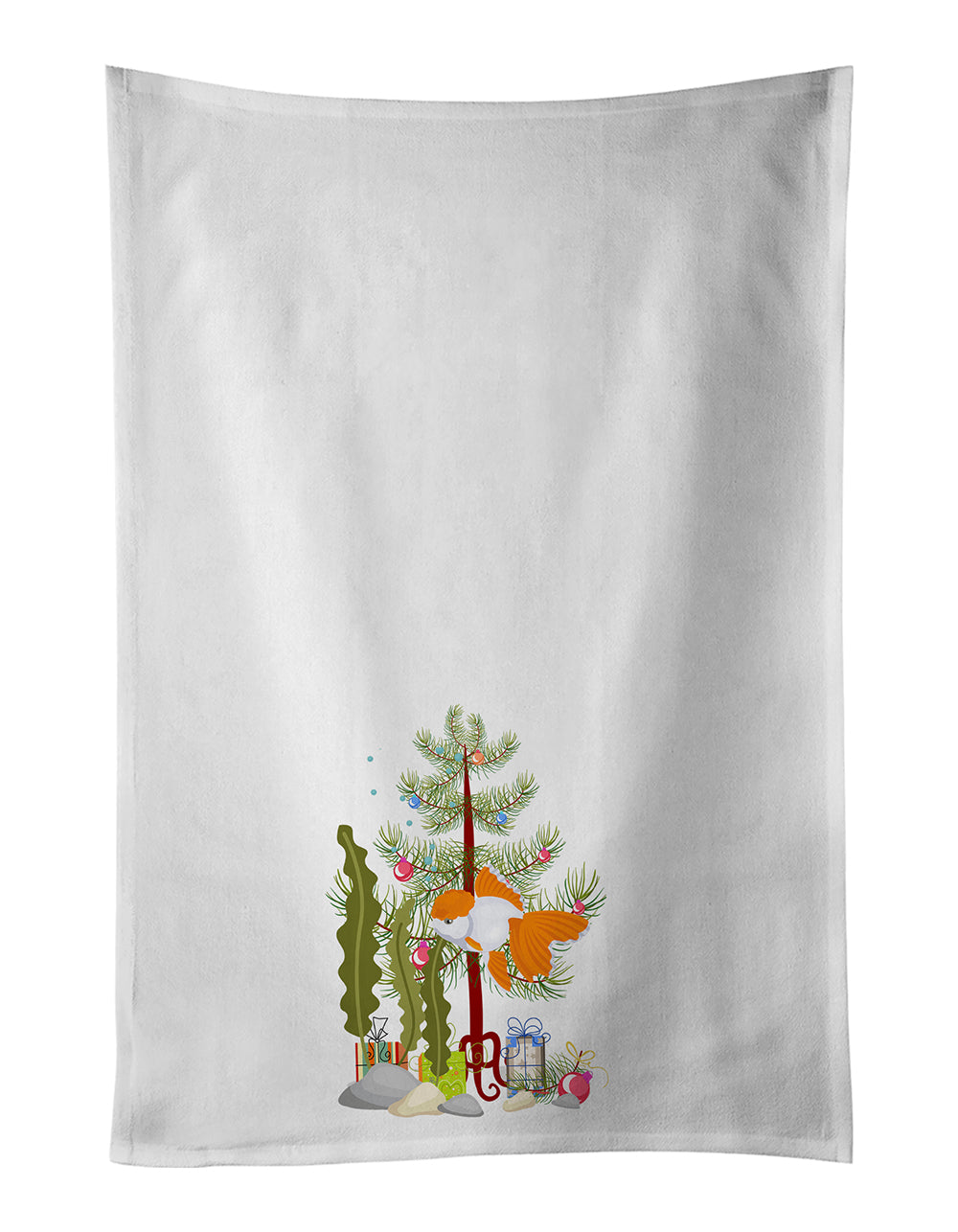 Buy this Oranda Red Cap Goldfish Merry Christmas Kitchen Towel Set of 2
