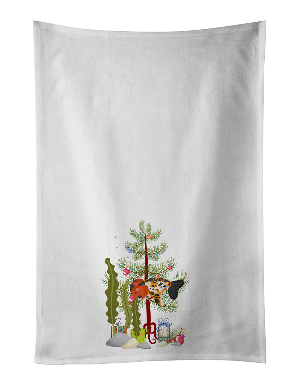 Buy this Ranchu Goldfish Merry Christmas Kitchen Towel Set of 2