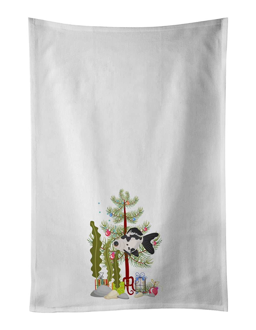 Buy this Telescope Eye Goldfish Merry Christmas Kitchen Towel Set of 2
