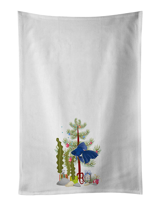 Buy this Veiltail Goldfish Merry Christmas Kitchen Towel Set of 2