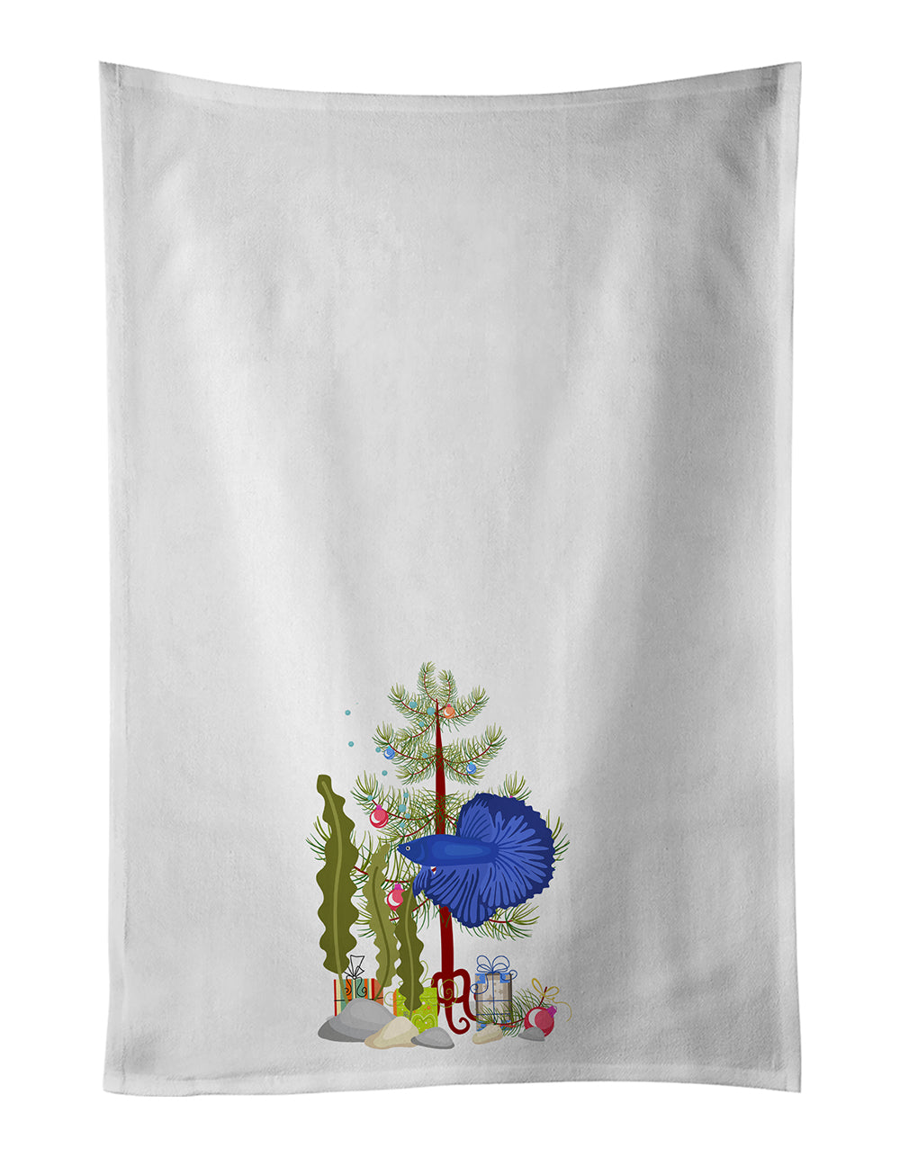 Buy this Super Delta Tail Betta Merry Christmas Kitchen Towel Set of 2
