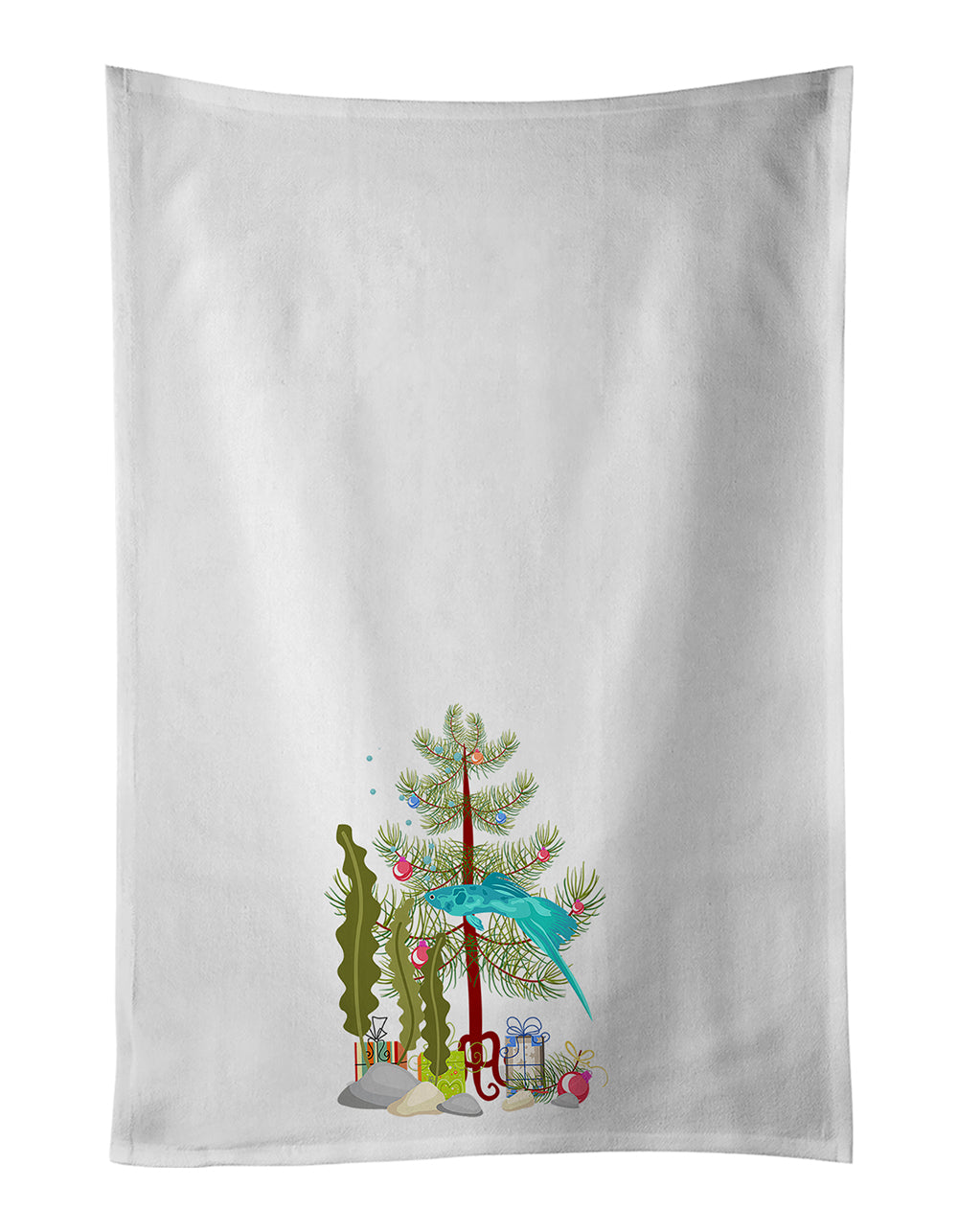 Buy this Sword Tail Guppy Merry Christmas Kitchen Towel Set of 2