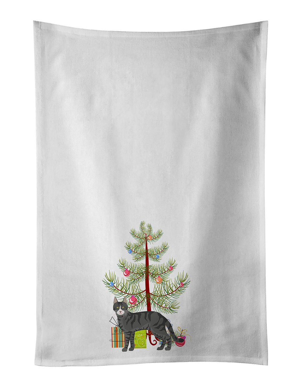 Buy this Tricolour Aegean Cat Christmas Kitchen Towel Set of 2