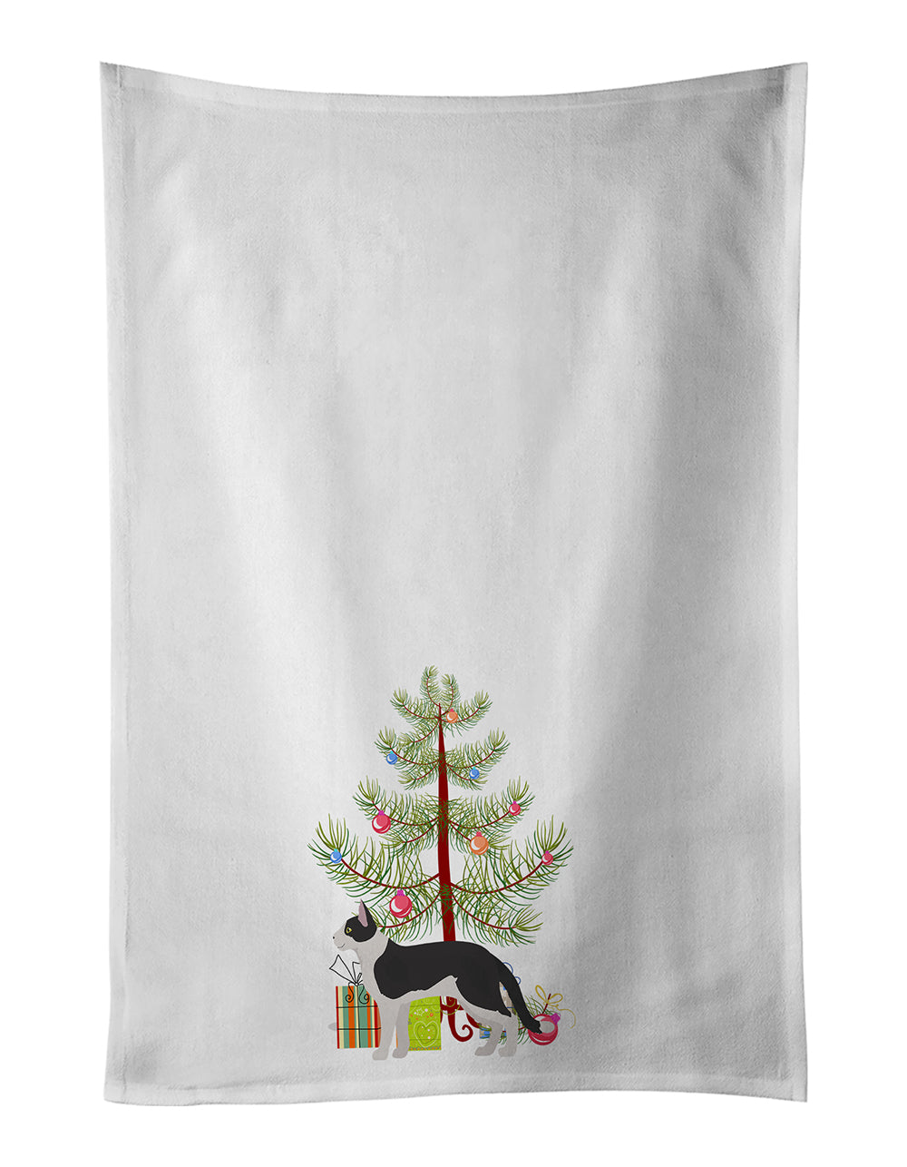 Buy this Bicolour Aegean Cat Christmas Kitchen Towel Set of 2