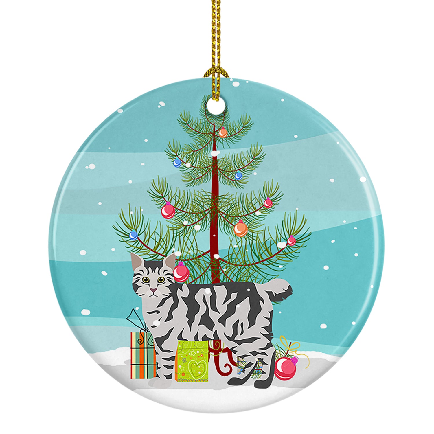 Buy this American Bobtail Cat Christmas Ceramic Ornament
