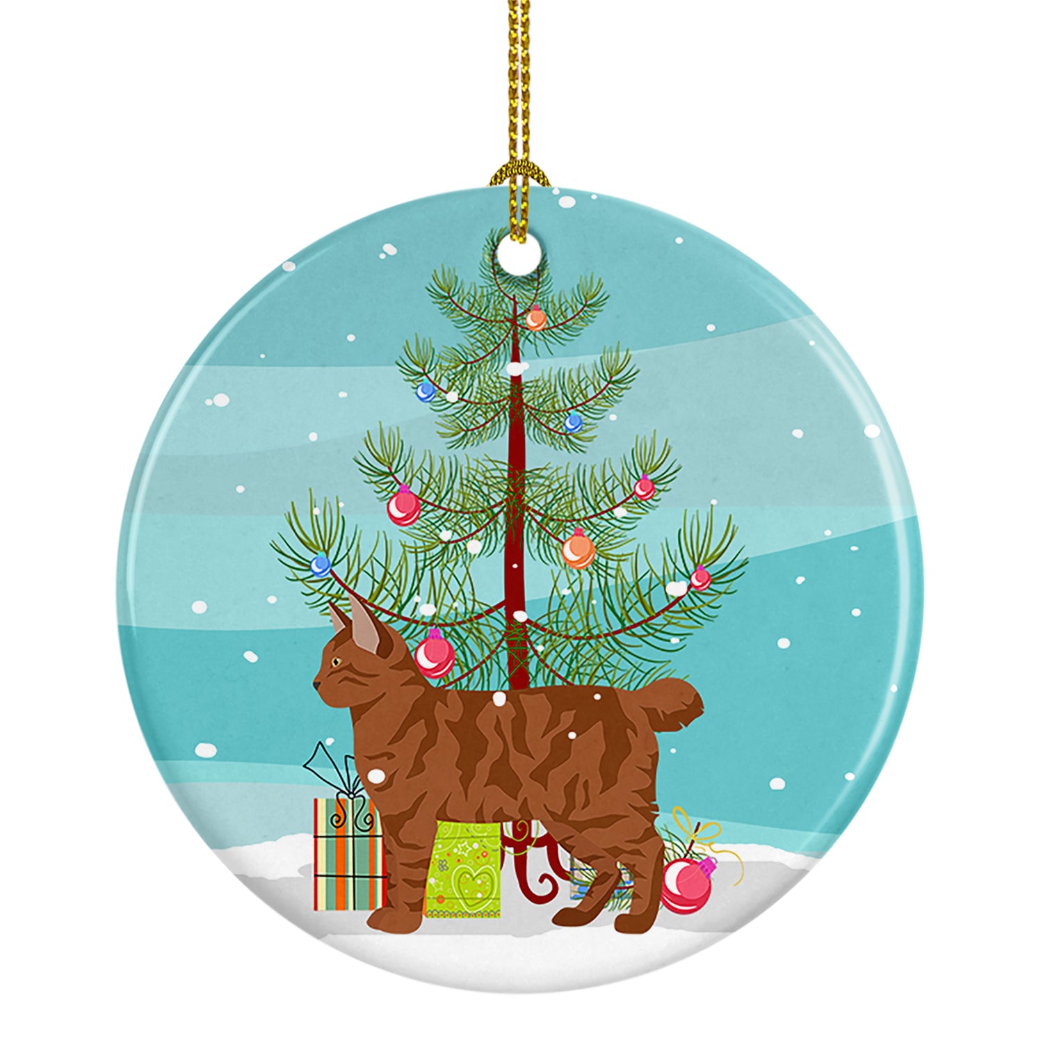 Buy this American Bobtail Cat Christmas Ceramic Ornament