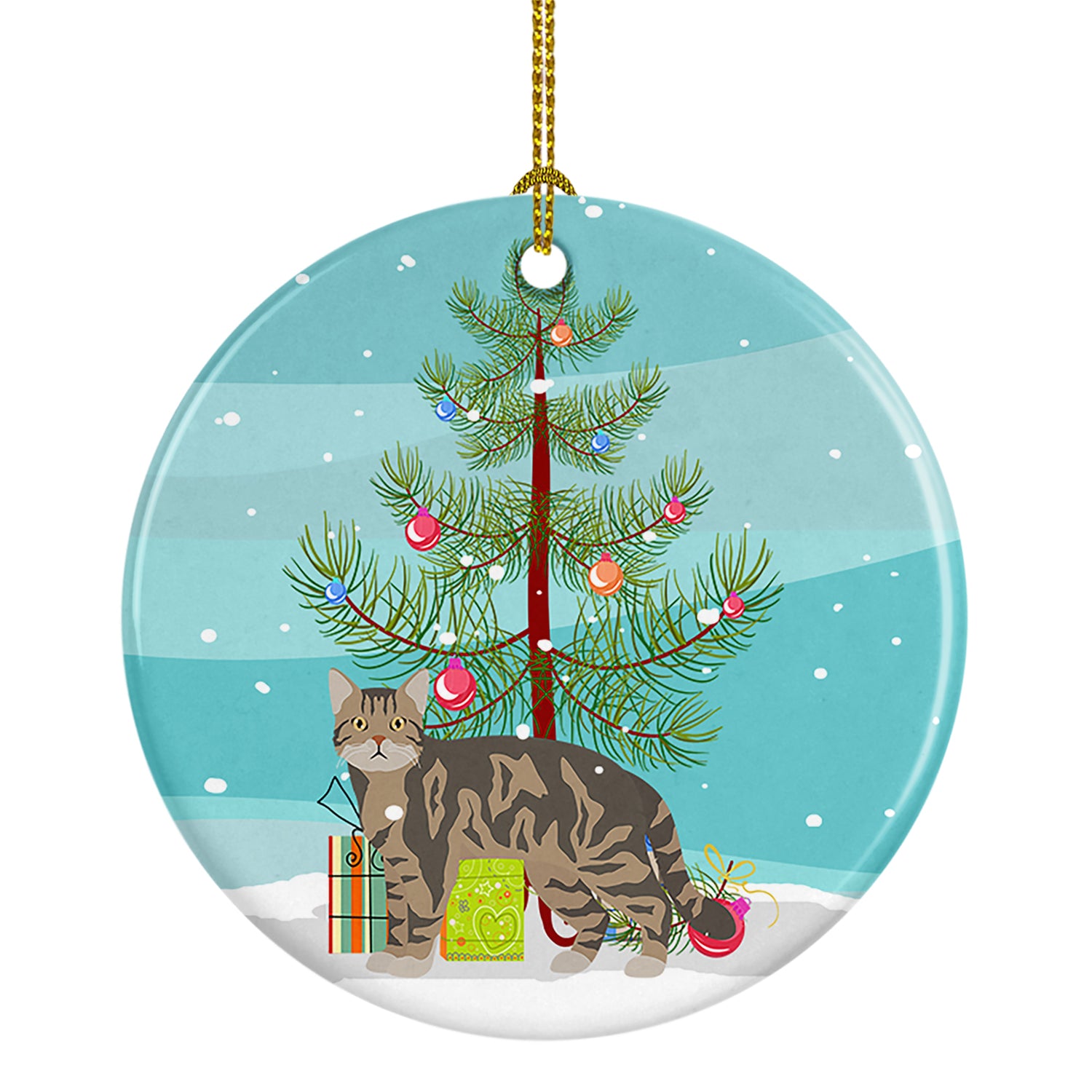 Buy this American Wirehair Cat Christmas Ceramic Ornament