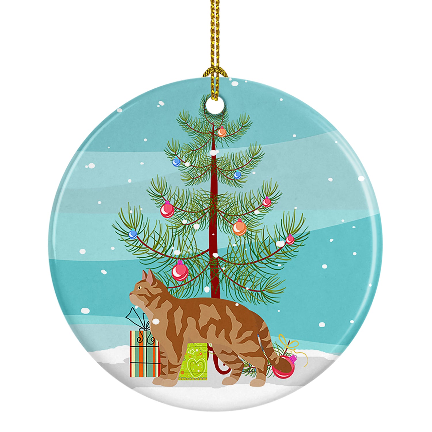 Buy this American Wirehair Cat Christmas Ceramic Ornament