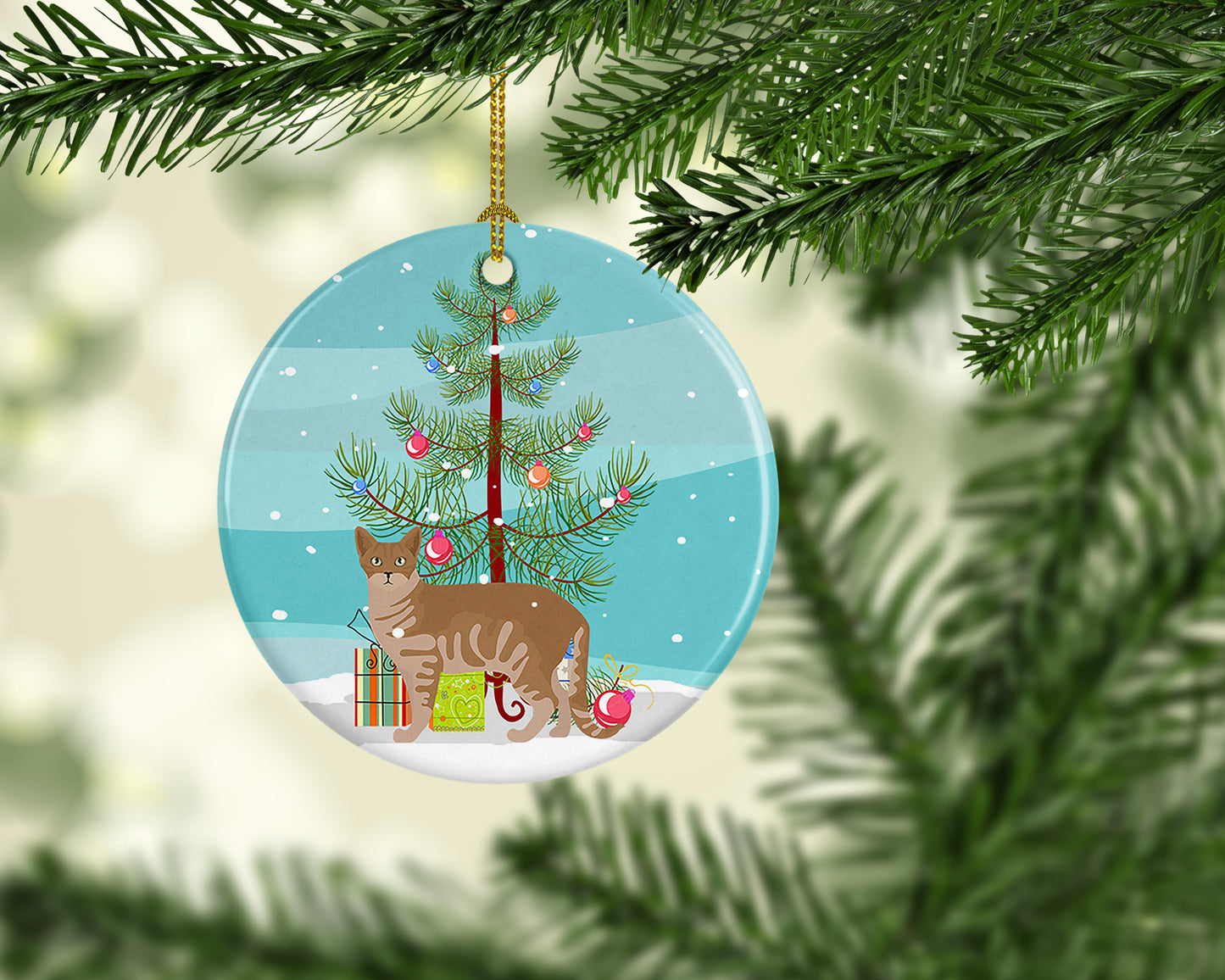 Australian Mist Cat Christmas Ceramic Ornament