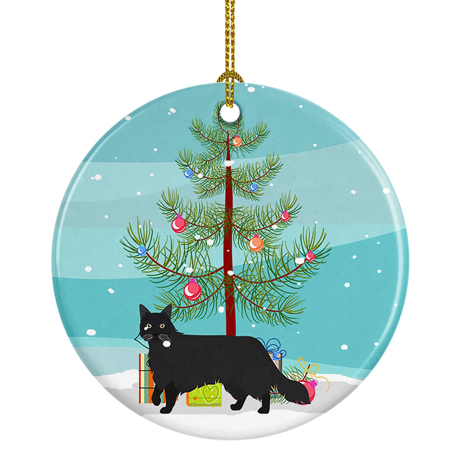 Buy this Black Chantilly Tiffany Cat Christmas Ceramic Ornament