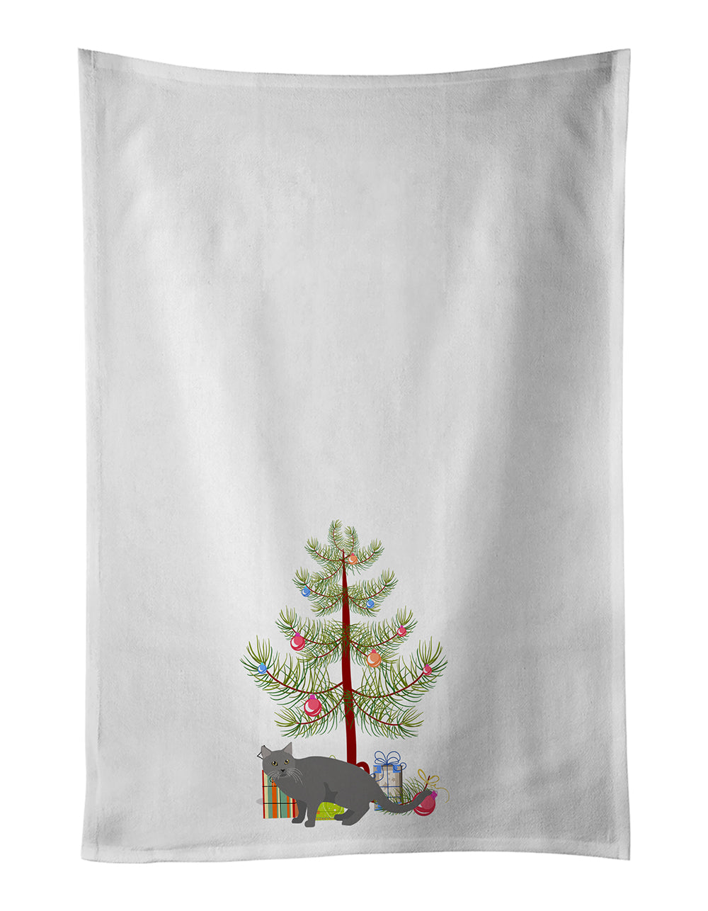 Buy this Chartreux Cat Christmas Kitchen Towel Set of 2