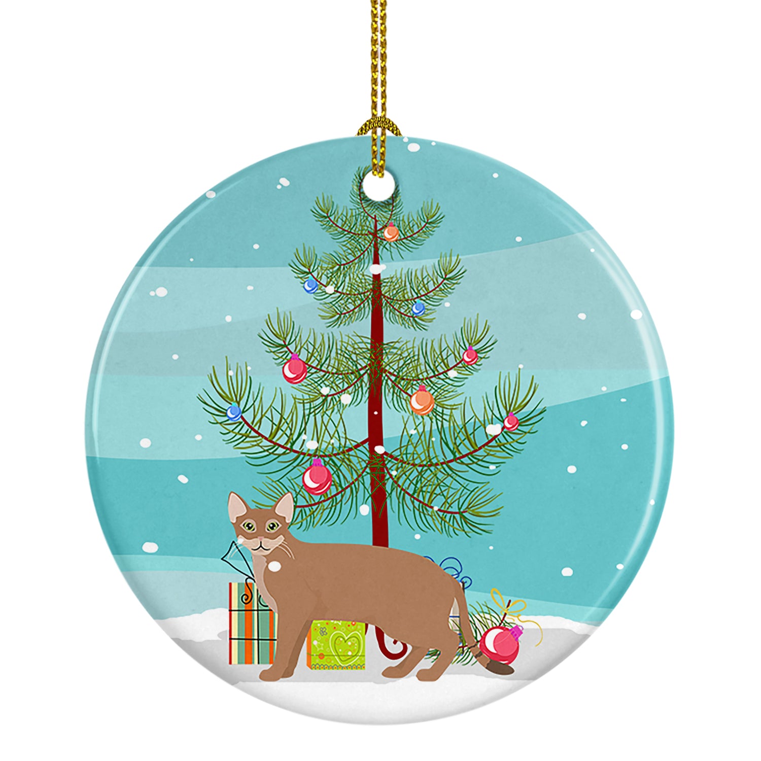 Buy this Chausie Cat Christmas Ceramic Ornament