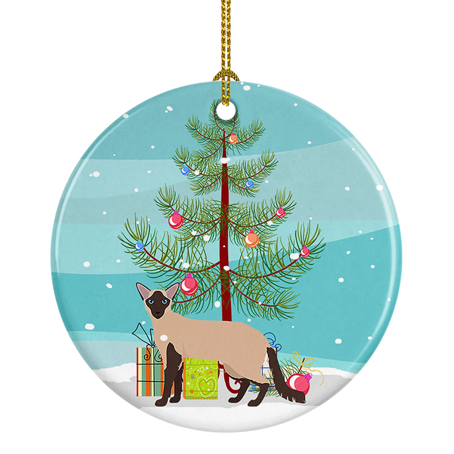 Buy this Colorpoint Longhair Cat Christmas Ceramic Ornament