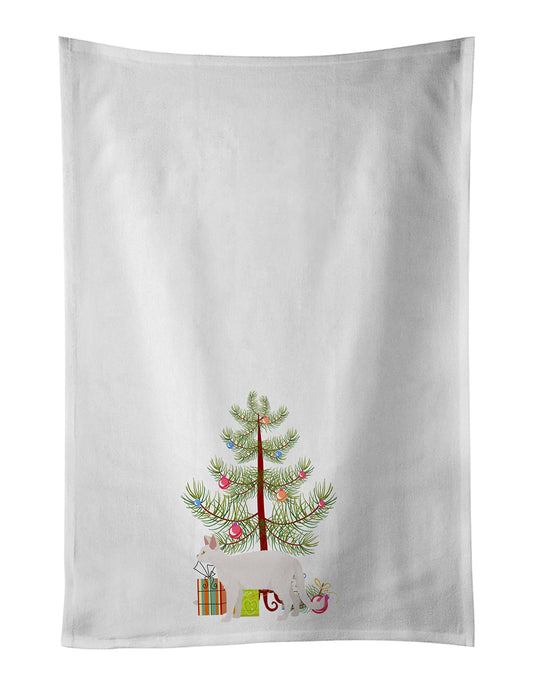Buy this White Devon Rex Cat Christmas Kitchen Towel Set of 2