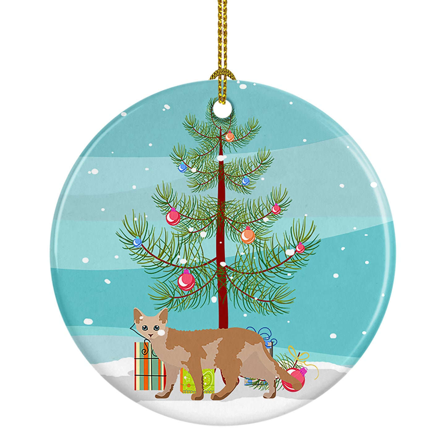 Buy this Devon Rex Cat Christmas Ceramic Ornament