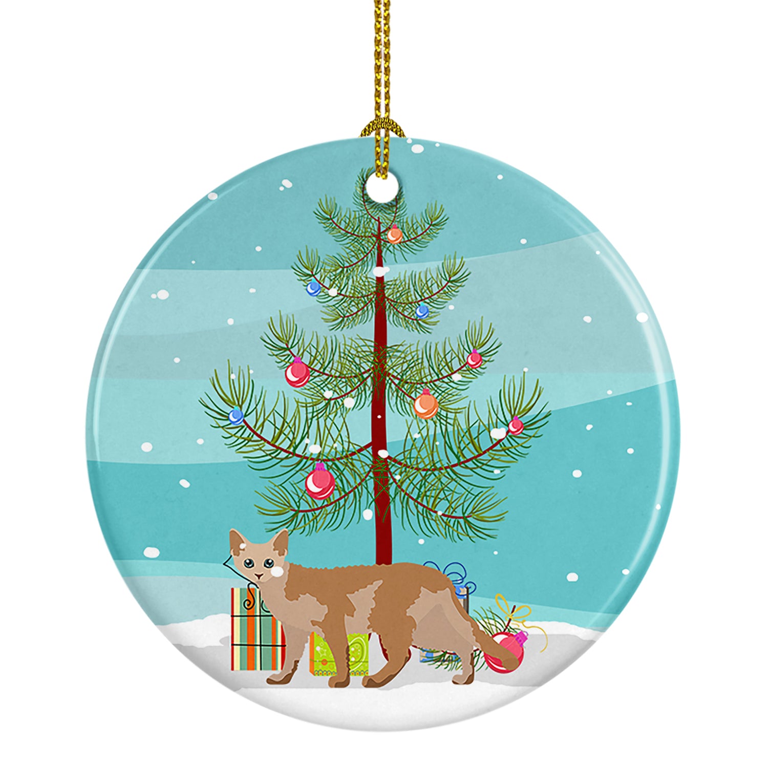 Buy this Devon Rex Cat Christmas Ceramic Ornament