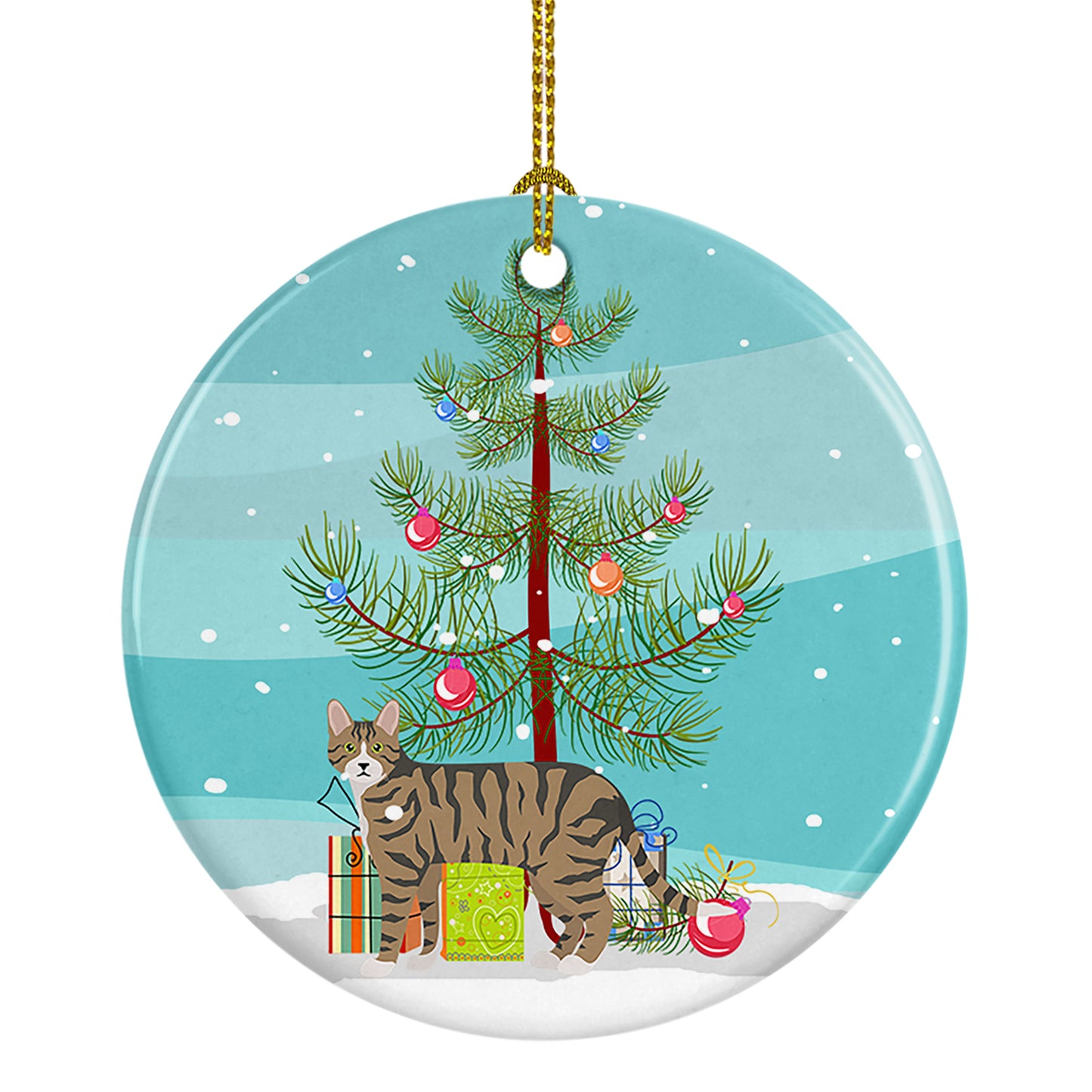 Buy this Dragon Li Cat Christmas Ceramic Ornament