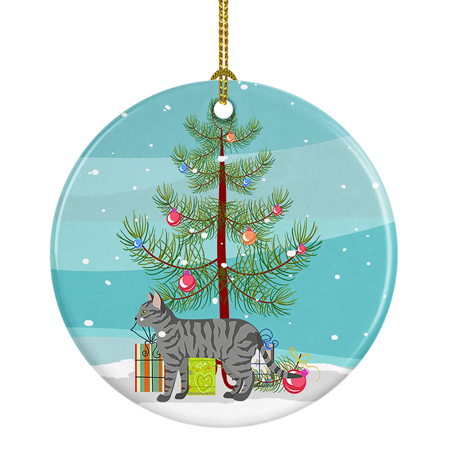 Buy this Dragon Li Cat Christmas Ceramic Ornament