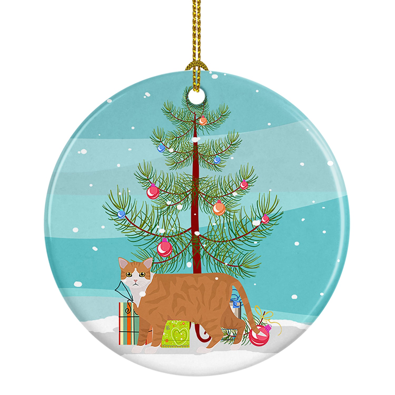 Buy this European Shorthair Cat Christmas Ceramic Ornament