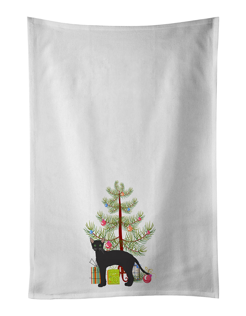 Buy this Black German Rex Cat Christmas Kitchen Towel Set of 2