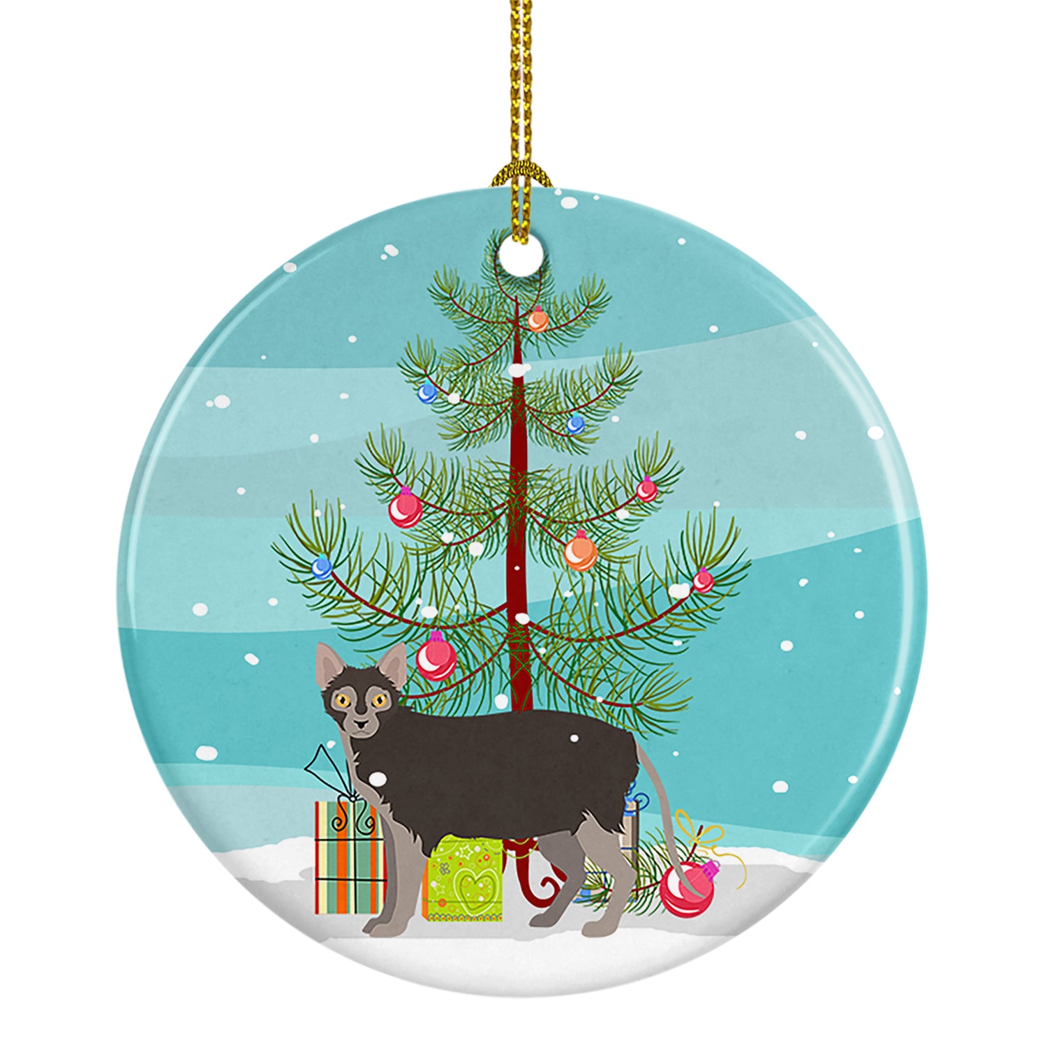 Buy this Lykoi Cat Merry Christmas Ceramic Ornament