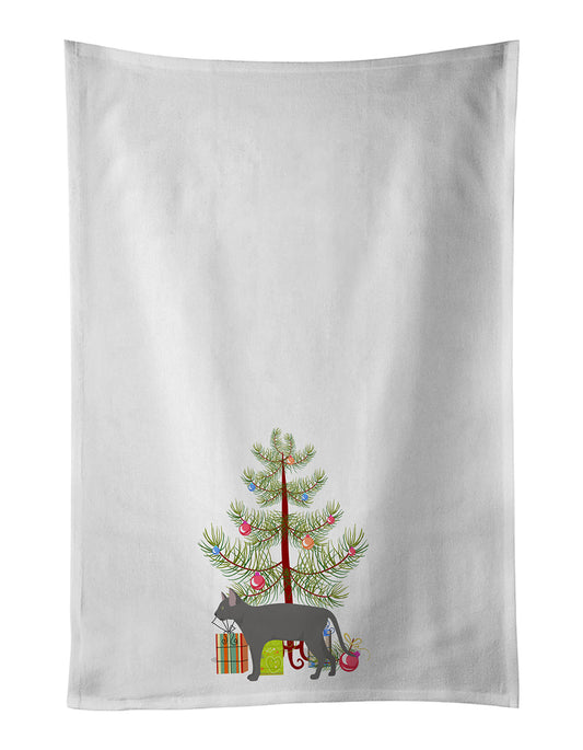 Buy this Russian Blue Cat Christmas Kitchen Towel Set of 2