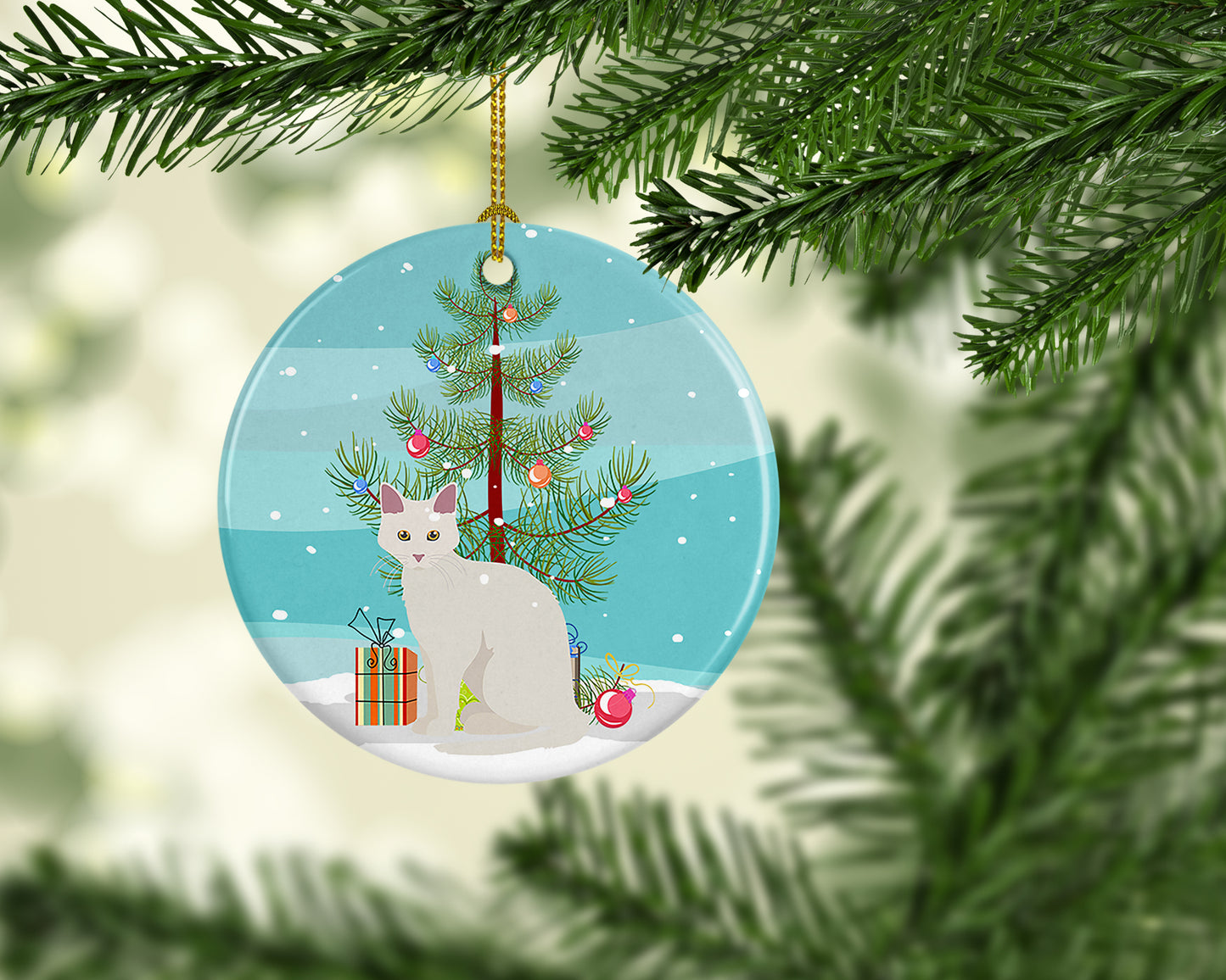 Aphrodite Giant Cat Christmas Ceramic Ornament